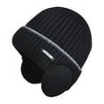 thumbnail image 5 of Audhol Winter Hats for Women Women's Foldable Handmade Ear Protection Warm Wool Cap Cotton Slouchy Hat Knitted Hat Windproof Cold Sweat Hat Beanie for Women Black One Size, 5 of 5