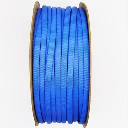 3/8" Expando braided sleeving (100 ft/spool) - Neon Blue