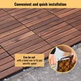 thumbnail image 3 of 12"x12" Interlocking Wood Deck Tiles - Waterproof Acacia Wood Tiles for All Weather - Easy to Install for Balcony, Patio, Backyard, Indoor & Outdoor (Brown Striped Pattern, 30Pcs, Covers 30 Sq Ft), 3 of 9