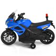 thumbnail image 4 of Gymax 6V Electric Toy Motorcycle Kids Ride On Police Scooter w/ Training Wheels Blue, 4 of 9