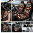 thumbnail image 2 of Yuyamidu Aztec Western Horse Car Seat Cover Full Set of 15 Auto Accessories Steering Wheel Cover Rearview Mirror Cover Keychain Wristlet Trash Bin Hanging Storage Bag Cup Holders Seat Belt Covers, 2 of 7