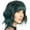 Green, variant on DOPI Short Wavy Bob Wig with Bangs, Synthetic Brown Bob Wigs for Women, Natural Looking Heat Resistant Bang Hair Wigs for Daily & Party 12"