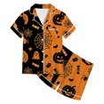 thumbnail image 4 of CAIVO Girls Halloween Pajama Sets Sleepwear 2 Piece Short Sleeve Lapel Button Down Shirts Tops With Shorts For Kids Pjs, 4 of 4
