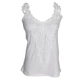 thumbnail image 2 of Las Mujeres Del Verano Del Cordón Del Chaleco Del Chaleco Sin Mangas en Cortocircuito La Camisa - Blanco, M METRO SM SunniMix Chaleco del cordón de las mujeres, 2 of 8