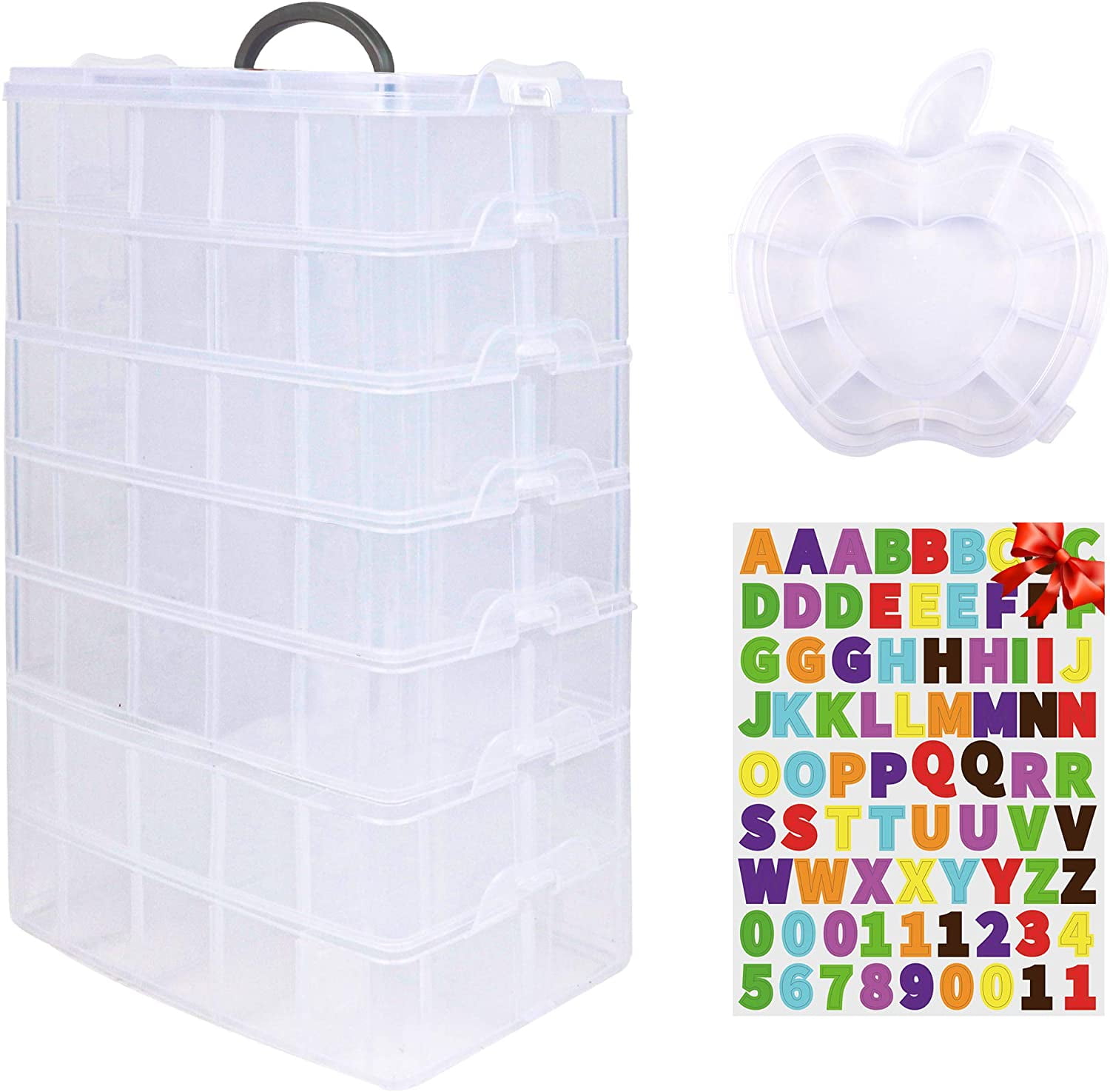 7 Layers Stackable Storage Container Box with Adjustable 70