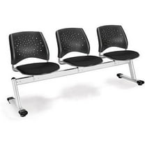Stars 3-Beam Seating with 3 Seats, Black