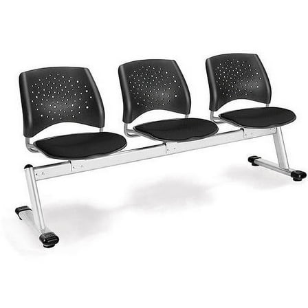 Stars 3-Beam Seating with 3 Seats, Black