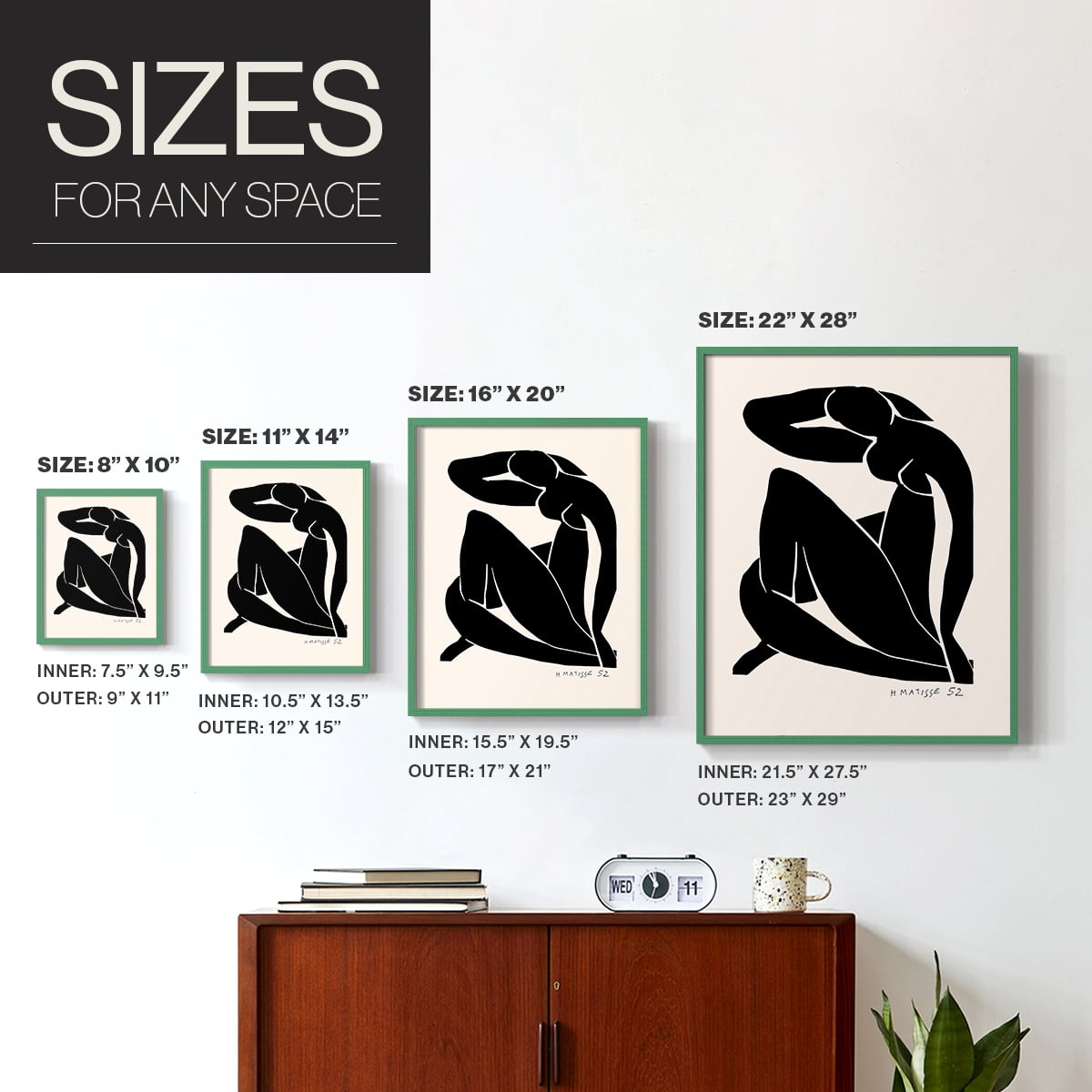 Matisse CCVII in Solid Wood 11 x 14 Framed Print