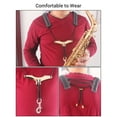 thumbnail image 4 of Yeacher Adjustable Saxophone Shoulder Strap Sax Leather Strap for Alto/Tenor/Soprano Saxophones, 4 of 7