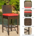 thumbnail image 4 of Prime Garden Outdoor Wicker Bar Stools - Set of 2, Red, 4 of 7