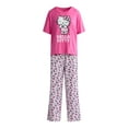 thumbnail image 2 of Hello Kitty Women's and Women’s Plus Oversized Tee and Pants Pajama Set, 2-Piece, Sizes XS-3X, 2 of 5
