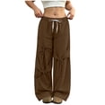 thumbnail image 3 of Gytharion Women's Bow Tie Streetwear Sweatpants with Pockets Drawstring Elastic Waist Joggers Solid Color Loose Wide Leg Pants, 3 of 8