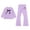 Light Purple, variant on XEGLSBU Girl Outfits Cotton Girls Long Sleeve Round Neck Top with Bow Print and Flare Leg Pants Outfit Casual Comfort Daily Wear Grey Size 9-10 Years