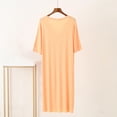thumbnail image 5 of Sakmal Moo Moos for Women Cotton Nightgown Short Sleeve House Dress Solid V-Neck Soft Nightgown for Women L, 5 of 5