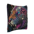 thumbnail image 3 of LNWH Vibrant Abstract Tiger Throw Pillow Covers, Square Soft Linen Decorative Pillow Cases, 16"x16", 3 of 8