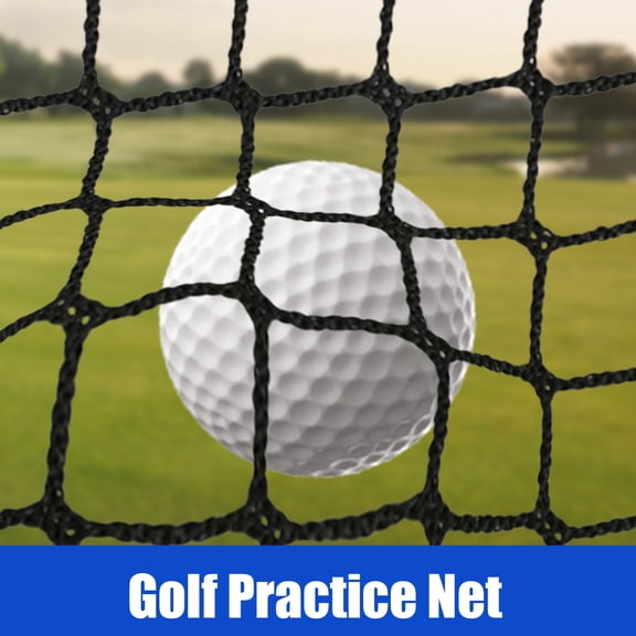 10x10ft Heavy-Duty Golf Impact Practice Net – Black Knotless Mesh Barrier for Backyard Sports, Cages & Training