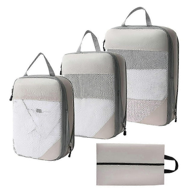 4pcs Compression Packing Cubes For Suitcases, Extensible Compression Cubes Suitcase Organiser,50% Of