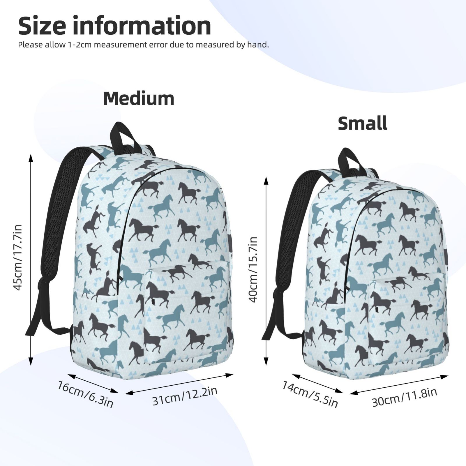 Travel Laptop Backpack - Minimalist Horse Triangle Lightweight Canvas Backpack, Wear Resistant Computer Backpack Bag Fit {sizeName} Laptop for Men Women with Adjustable Padded Shoulder Straps