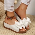 thumbnail image 4 of Bkhluea Women's Bow Sandals Square Open Toe Slip on Dressy Summer Sandals Wedge Sandals Platform Slides Platform Espadrilles Sandals, 4 of 7