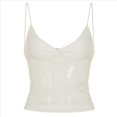 thumbnail image 1 of Camisetas Sin Mangas de Encaje Y2K para Mujer, Tops Cortos para Salir, Camisola de con Tirantes Finos, Tops Casuales de Verano M, 1 of 10