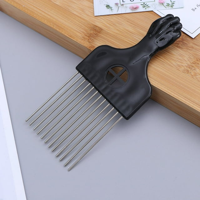 MesaSe Afro Pik Lift Hair Comb Metal Detangle Comb Braid Hair Styling Hairdressing Styling Comb Wide for Men ( Pattern 1 )