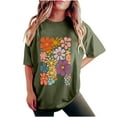 thumbnail image 5 of Raeneomay Oversized T Shirts for Women Fashion Summer Round Neck Drop Sleeves Leisure Short Sleeve Printing Tops, 5 of 6