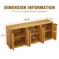 thumbnail image 2 of Aukfa 67" Modern Sideboard Cabinet, Wood Storage Credenza & TV Cabinet with 6 Fluted Doors for Living Room/Dining Room,Natural, 2 of 8