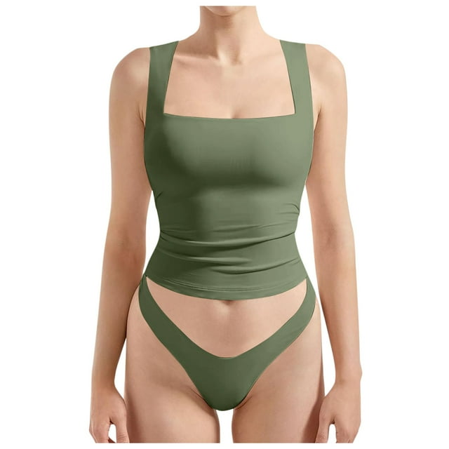 Women Sexy Square Neck Tank Top Summer Going Out Basic Shirt