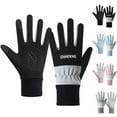 thumbnail image 5 of Xfvqtps Winter Gloves for Women Non Slip Rubber Strip Touch Screen Plush Lined Knit Thick Warm Windproof Cycling Driving Car Outdoor Ski Gloves Blue, 5 of 5
