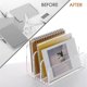thumbnail image 4 of 3 Sections Clear Acrylic Bookend Book Stand for Documents Letter Book, 4 of 5