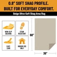 thumbnail image 3 of Ottomanson Plush Shag Bath Rug, Non-Slip Bathroom Mat with Rubber Backing, 36" x 60", Cream, 3 of 8