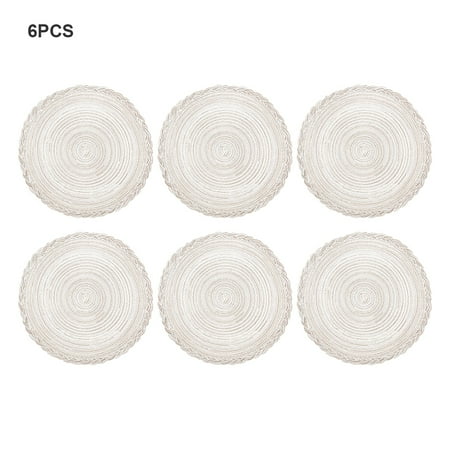 

6pcs Heat Kitchen Decor Table Mats Handmade Crochet Round Placemat