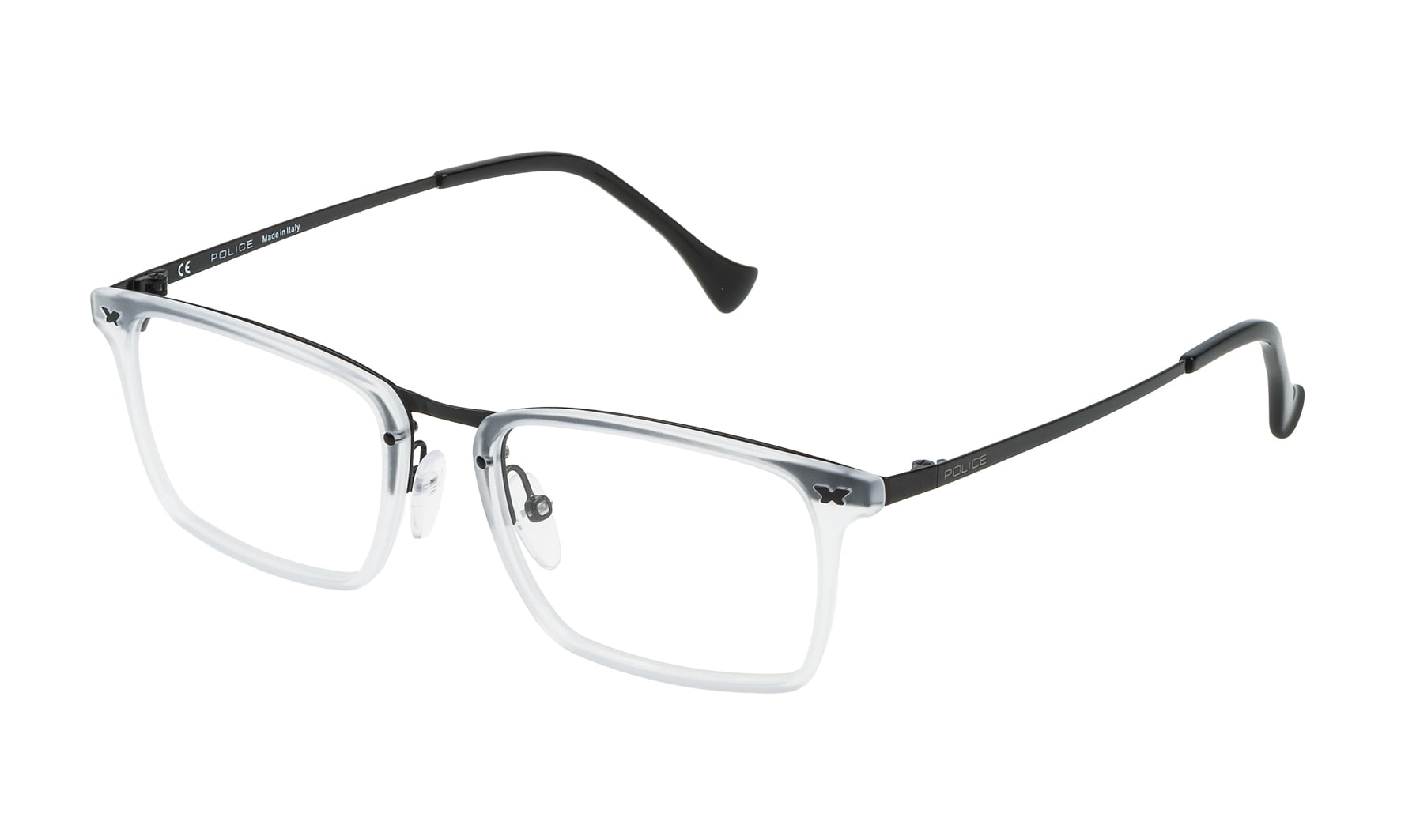 EYEGLASSES FRAME POLICE TOTAL SEMI MATT BLACK MEN VPL24853531N