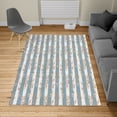 thumbnail image 2 of Lavender Turkish Area Rug, Stripes and Flowers Ribbons Romantic Country Spring Season Inspired Design Art, Soft Carpet for Living Room Decor with Distressed Look, 5.2' X 7.6', Blue Grey, by Ambesonne, 2 of 4