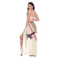 thumbnail image 3 of FORMRS Womens Long Sarong Beach Wrap Semi-Sheer Bikini Skirt Bathing Swimsuit Cover Up, Colorful Plane Stripes, 3 of 7