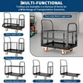 thumbnail image 2 of Platform Truck Cart with Cage, 1800Lbs Capacity Push Hand Truck Dolly Cart, Multipurpose 6 in1 Foldable Flatbed Cart with 4 Wheels for Grocery, Warehouse, Garage and Laundry, 2 of 7