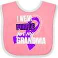 thumbnail image 3 of Inktastic I Wear Purple for My Grandma Pancreatic Cancer Awareness Boys or Girls Baby Bib, 3 of 4