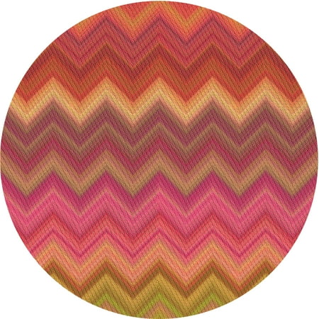 

Ahgly Company Indoor Round Patterned Ferrari Red Area Rugs 3 Round