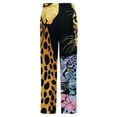 thumbnail image 6 of Elegant Leopards Floral Adornment Winter Female Pants Flannel High Waist Women Pants Lady Warm Straight Leg Plush Trousers, 6 of 7