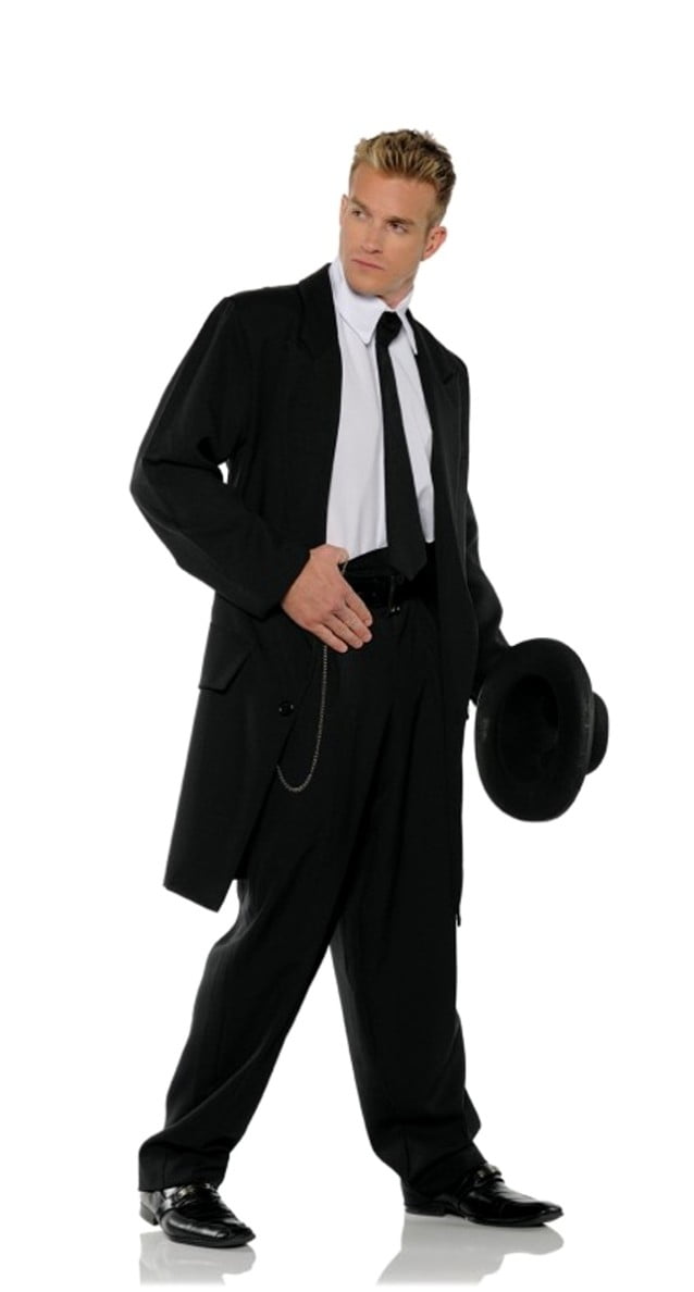 Black Zoot Suit Gangster Mobster Cosplay Adult Mens Standard or Plus Size XXL