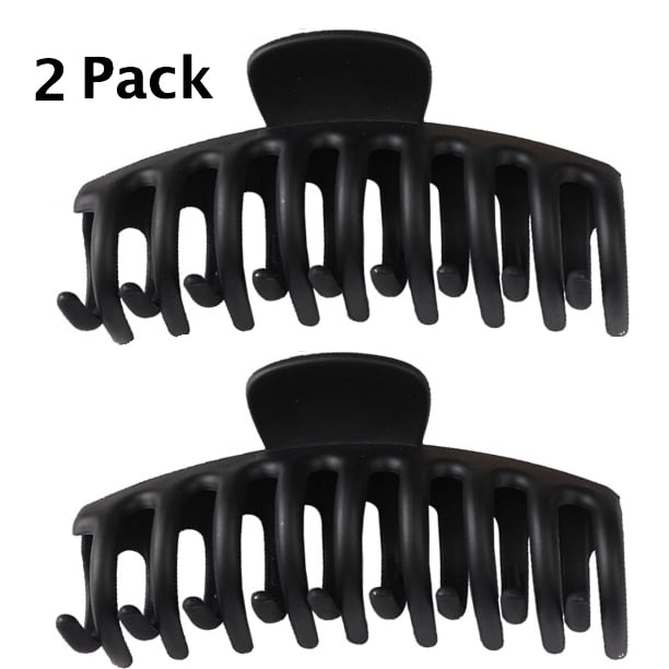 Large Hair Clips, 4” Large Claw Hair Clips, 4 inch Nonslip, Hair Clip, Durable (2 Pack) Black