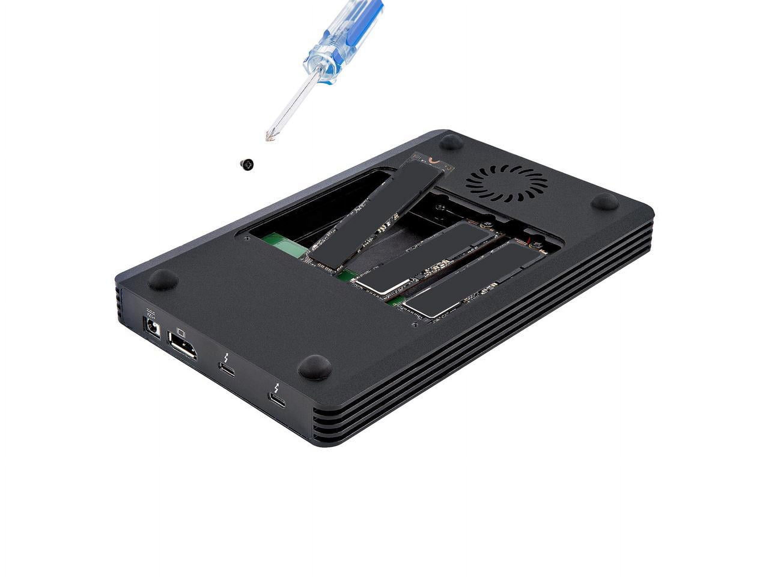 StarTech.com 4 Bay Thunderbolt 3 NVMe Enclosure, For M.2 NVMe SSD Drives, 1x DisplayPort Video and 2x TB3 Downstream Ports, 40Gbps