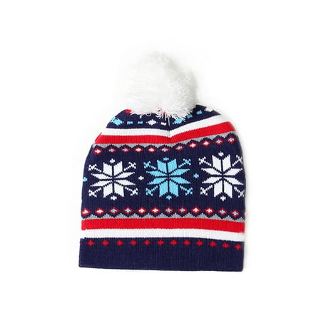 

QWERTYU Children Ski Winter Beanie Toddler Baby Pompom Cap Knitted Snowman Hat for Girl Boy 1Y-6Y One Size