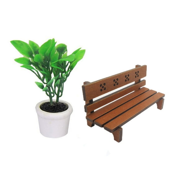 Raindrops Miniature Wooden Chairs Garden Chair Mini Garden Bench Model Size 1 Brown