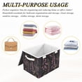 thumbnail image 6 of Yayeee Collapsible Cube Storage Bin with Lid Fabric Closet Decorative Basket with Handles, Dark Gothic Floral, 6 of 7