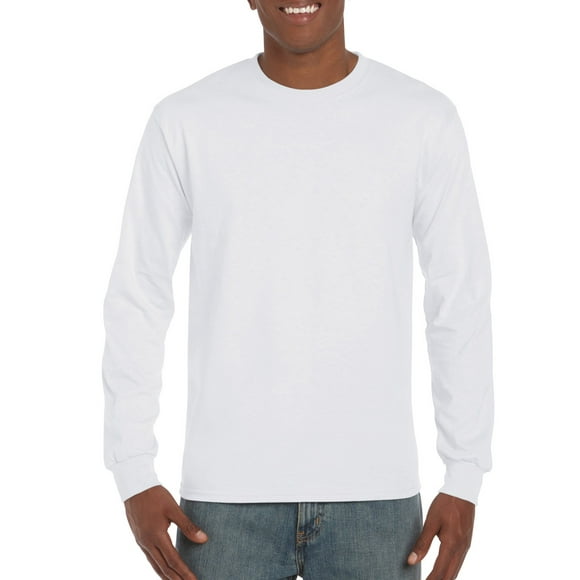 Gildan Mens Ultra Cotton Long Sleeve T-Shirt, 3XL, White