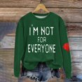 thumbnail image 2 of Hoodie Women Fall Loose Crewneck Long Sleeve Cap One Shoulder Curve Hem Graphic Leisure Cotton Sweatshirt Pullover(Green,XXL), 2 of 4