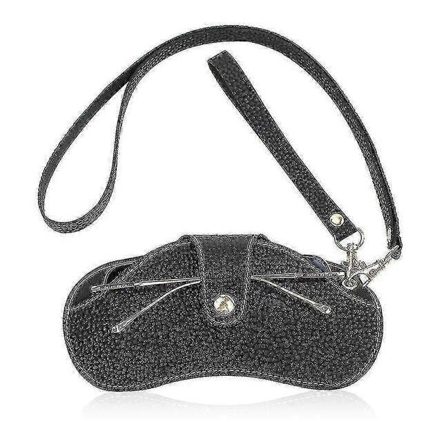 Retro Pu Leather Glasses Bag Sunglasses Case Portable Protector Hanging Neck A