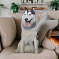 thumbnail image 4 of Cojín de perro 3D, juguete de animal, regalo de cumpleaños, decoración suave, lindo y realista, abrazo Gris, 4 of 7
