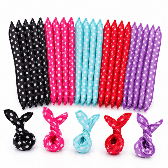 30 Pieces Soft Hair Curler Rollers DIY Night Sleep Foam Hair Styling Tools Flexible Sponge Pillow Hair Rollers ( 5 Colors)